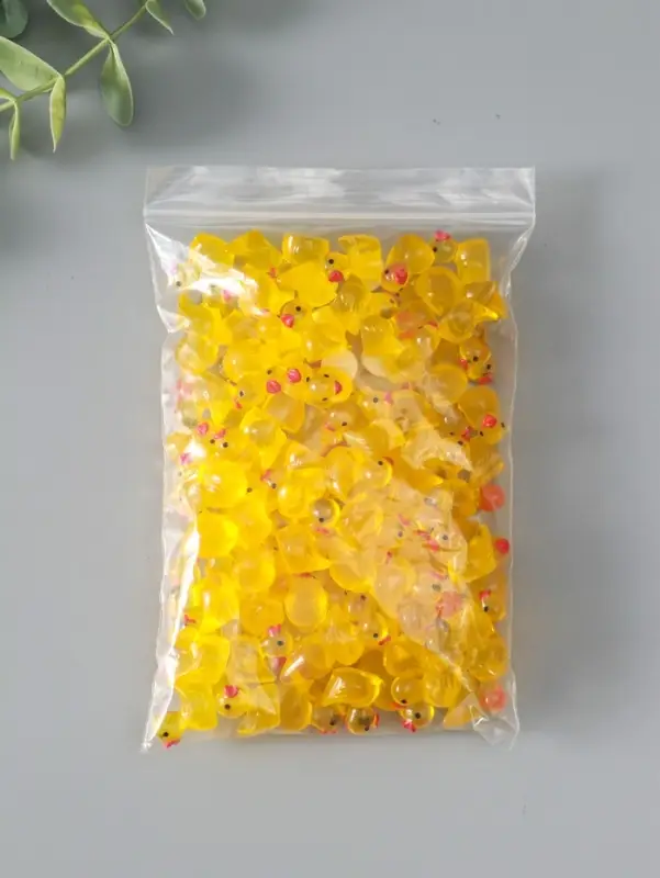 Сувенир полистоун флюоресцентный "Уточки" набор 100 шт 1,5х1,5 см