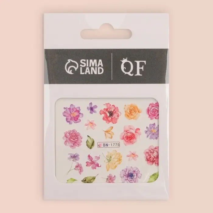 Слайдеры для ногтей &laquo;Пионы&raquo;, разноцветные