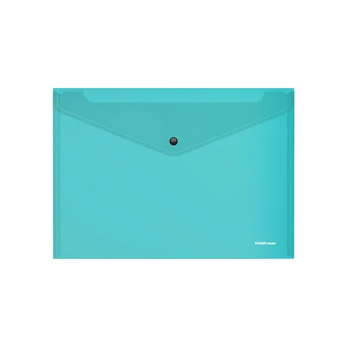 Папка-конверт на кнопке А4, 140 мкм, ErichKrause Fizzy Vivid, глянцевая, вмещает до 120 листов, полупрозрачная, микс
