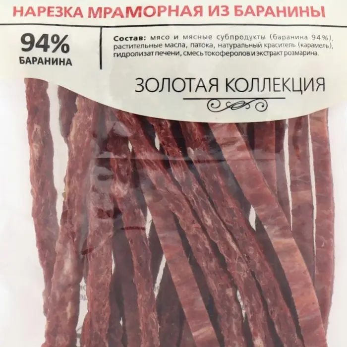 Лакомство TitBit  "Золотая коллекция" для собак нарезка мраморная из баранины, 80 г