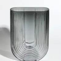 Ваза стекло настольная "Айрис" 23,5х17х7 см, серый