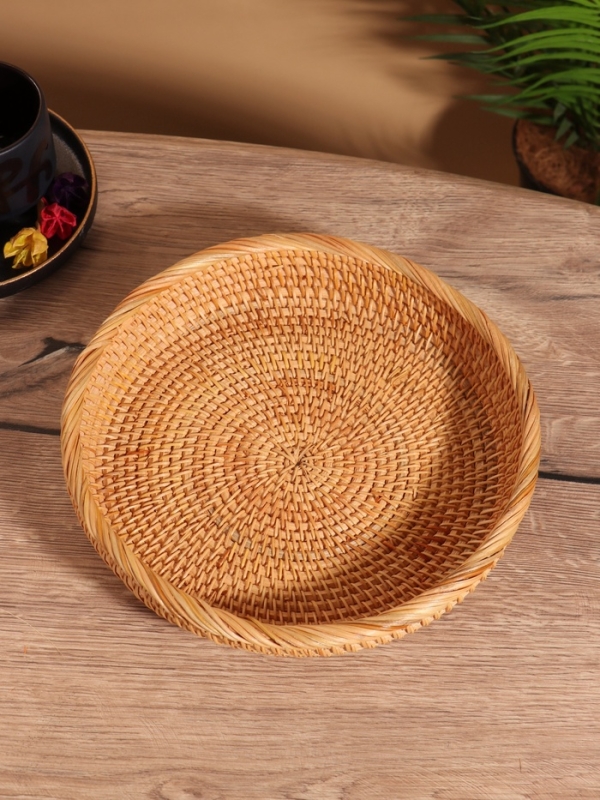Тарелка плетёная 24х24х5 см, ротанг