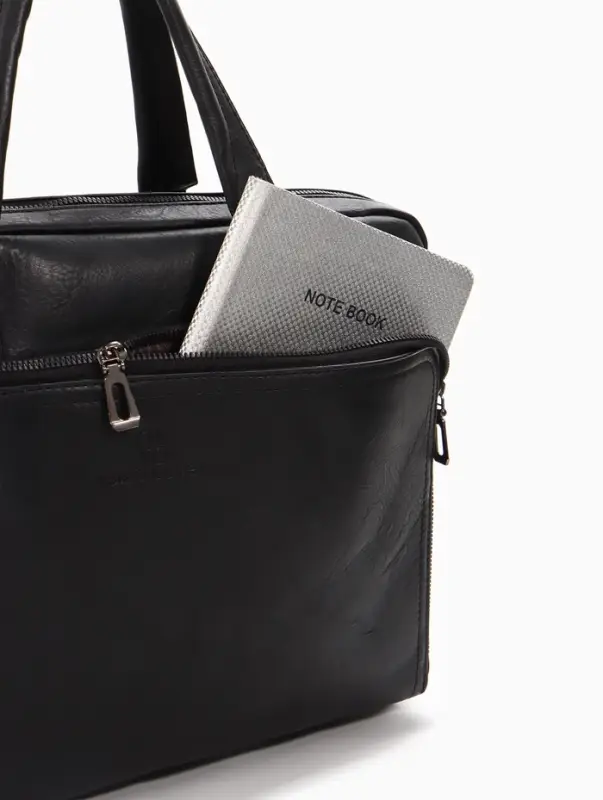 Сумка деловая, 38*8*29см, отд на молнии, 2 н/кармана, длин регил. ремень, ручка, черный