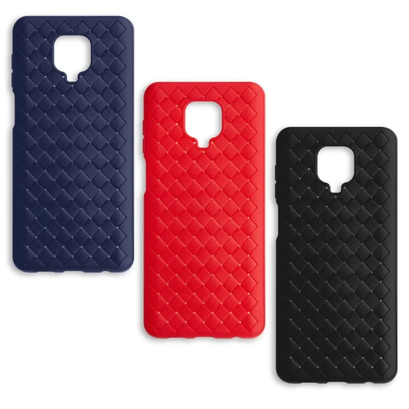 Чехол Xiaomi note 9S под кожу плетение