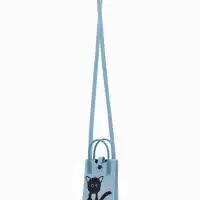 Сумка подр Коты, 12*4*17, отд на кнопке, дл ремень, голубой