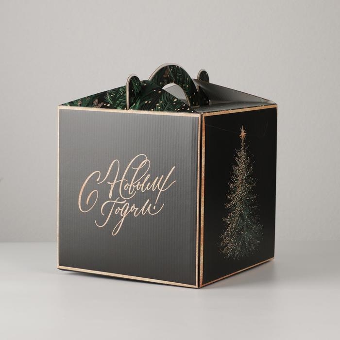 Коробка кондитерская с окном, сундук, &laquo;Новогодняя посылка&raquo; 20 х 20 х 20 см