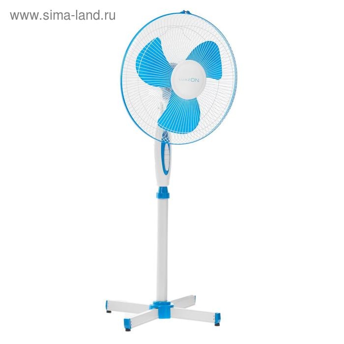 Вентилятор Luazon LOF-01, напольный, 40 - 45 Вт, 3 режима, бело-синий, без упаковки