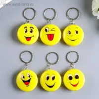 Фонарик свет на кольце "Смайлик-рожица" светит МИКС 1х4х4 см