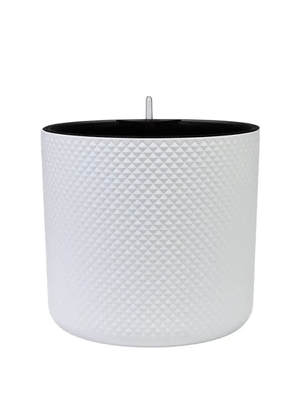 Кашпо для цветов &laquo;Фасет&raquo;, 29 л, d=36 см, h=33 см, пластиковое, с автополивом, со вставкой, белое