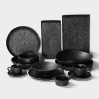 Тарелка Magistro Black style, d=23 см, фарфор, цвет чёрный