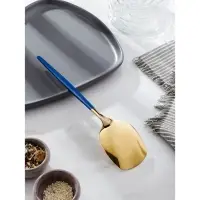Лопатка из нержавеющей стали Magistro &laquo;Грэйс&raquo;, длина 26 см, цвет ручки голубой, цвет головы золотой
