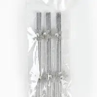 Трубочки для коктейля "Снежинки", серебро  набор 6 штук