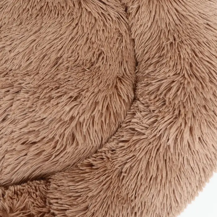 Лежанка для собак и кошек, длинный мех, 45&times;35&times;11 см, коричневая