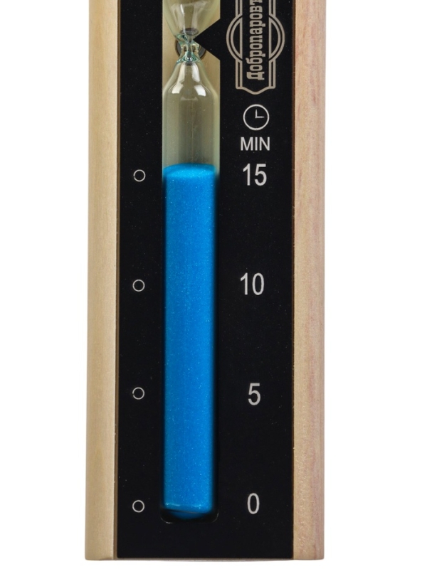 Часы песочные для бани и сауны, 15 мин, деревянные, аллюминий, сосна