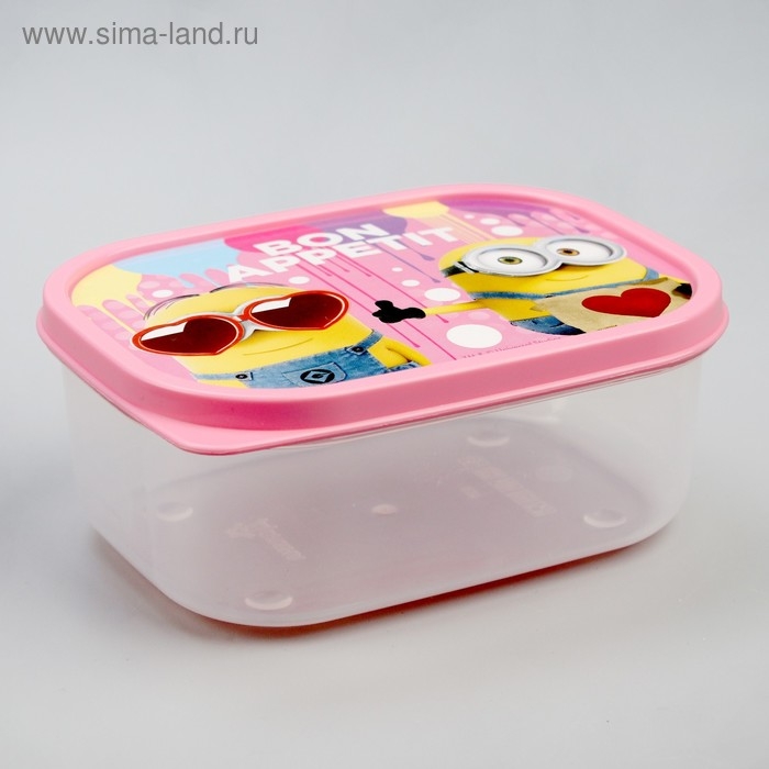 Ланч-бокс прямоугольный, 500 мл, "Bon appetit" Гадкий Я