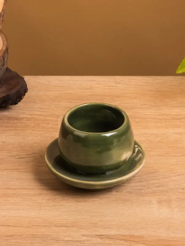 Соусник &laquo;Чашка&raquo;, 8.5&times;8.5&times;6 см, керамика, зелёный