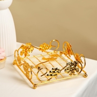 Подставка для салфеток декоративная &laquo;Виноград&raquo;, 19&times;7 см, золотистая