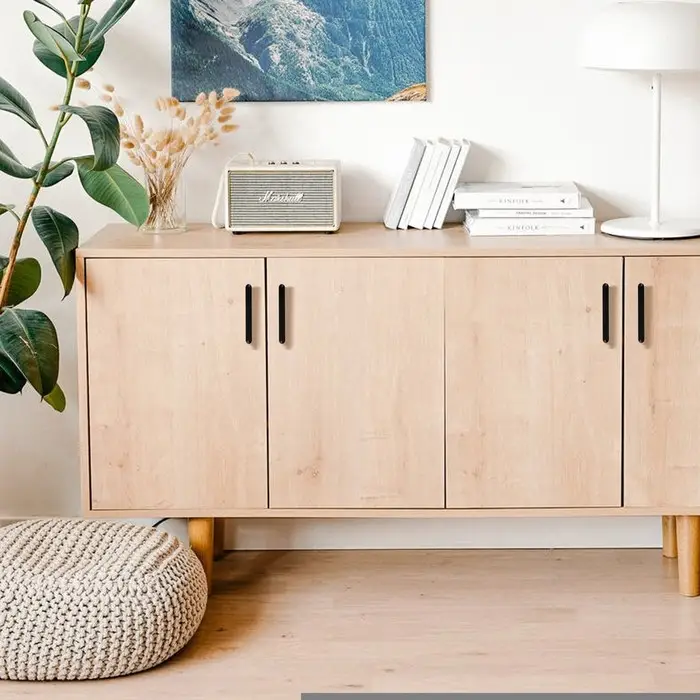 Ручка-скоба С-35, пластик 96 и 128 мм, чёрная, матовая