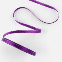 Лента атласная, с серебряным люрексом, 6 мм, 23&plusmn;1 м, фиолетовая №35