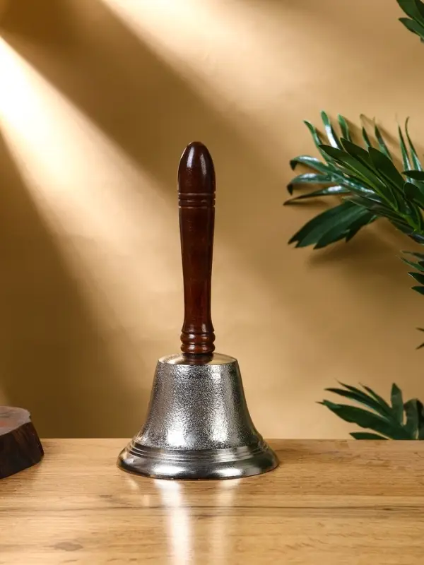 Колокольчик "Якорь" алюминий, с деревянной ручкой 12х12х24 см