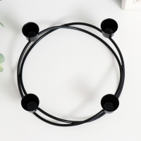 Подсвечник металл на 4 свечи "Хоровод" d-2,5 см чёрный 19х19х7 см