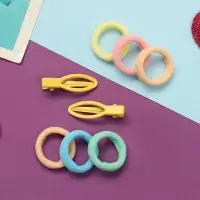 Набор для волос "Карамель" (10 резинок 1,5 см, 2 зажима 3 см) рыбка, жёлтый