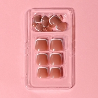 Накладные ногти для ног &laquo;Идеальный педикюр. Классический френч&raquo;, 24 шт, клеевые пластины, цвет бежевый/белый