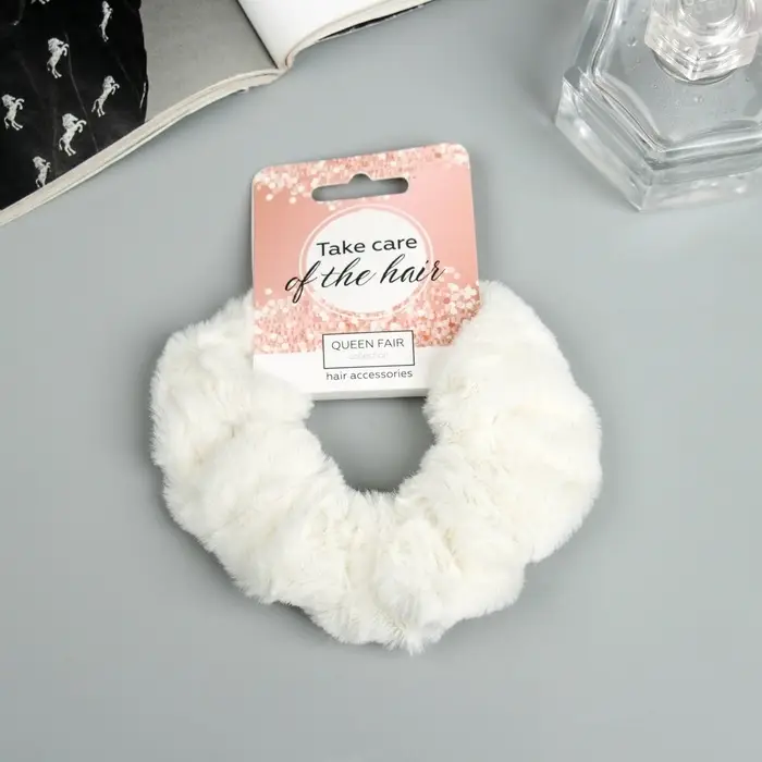 Резинка для волос «Орбита», нежность, 9 см, белая Резинка для волос «Орбита», нежность, 9 см, белая