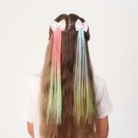 Локон накладной &laquo;Бантик&raquo;, прямой волос, на заколке, 32 см, цвет МИКС