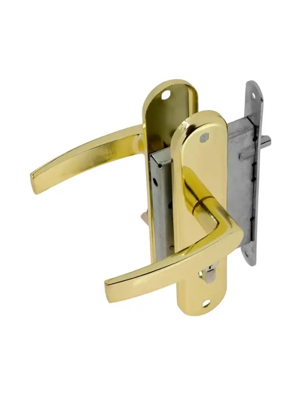 Замок врезной LOCKLAND RD005, с ручкой, B/S 55 мм, 4 ключа, цвет золото