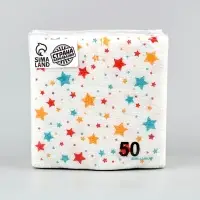 Салфетки бумажные однослойные &laquo;Звезды&raquo;, 24&times;24 см, 50 шт.