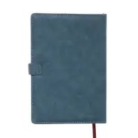 Ежедневник недатированный формат А5, с хлястиком, 112л, линия, пвх, Бирюзовый