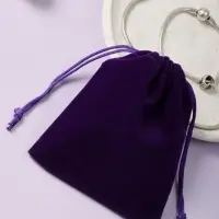 Мешочек бархатный, 10&times;12 см, фиолетовый
