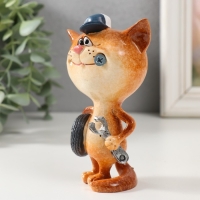 Сувенир полистоун лак "Котик шиномонтажник" 8х5,8х12,8 см