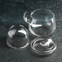 Кружка стеклянная для заваривания со стеклянным ситом &laquo;Лоран&raquo;, 300 мл, 13&times;9&times;8,5 см