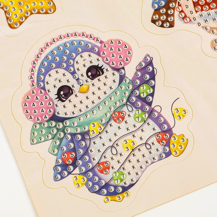 Алмазная мозаика - стикер на новый год для детей с частичным заполнением &laquo;Волшебный Новый Год!&raquo;, новогодний набор для творчества