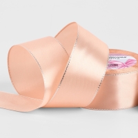 Лента атласная &laquo;Серебряные нити&raquo;, 40 мм &times; 23 &plusmn; 1 м, цвет розовое золото 1007