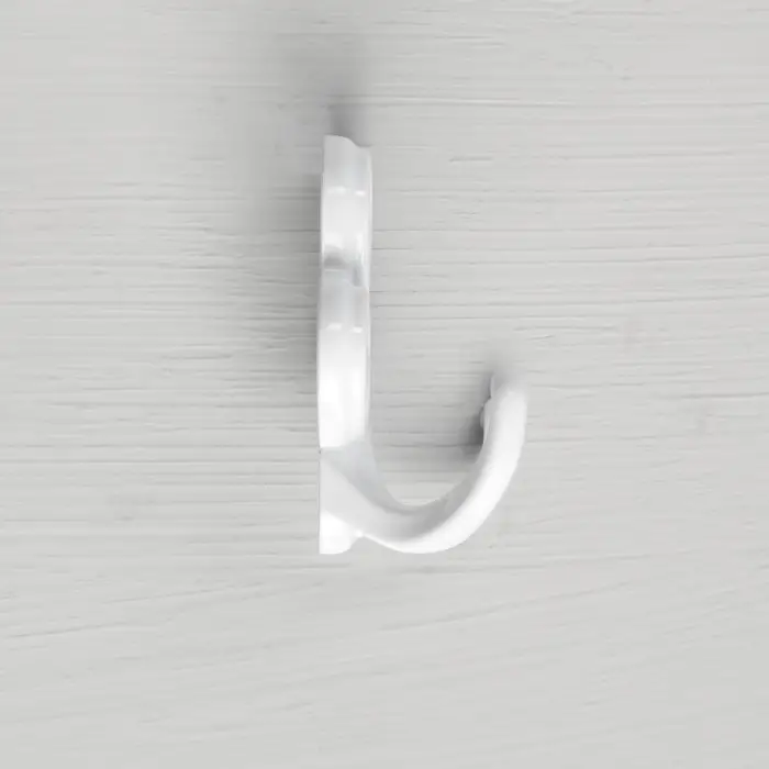 Крючок-вешалка ТУНДРА №41, полимер белый, 1 шт.