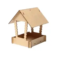 Кормушка своими руками из ХДФ для птиц &laquo;Домик с брёвнами&raquo;, 23 &times; 18 &times; 22 см, Greengo