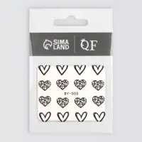 Слайдеры для ногтей &laquo;Пустые сердца&raquo;, чёрные