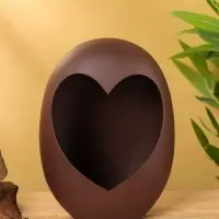 Подсвечник в форме сердца текстурный &laquo;Шоколад&raquo;, 16.5&times;8.5&times;22+/- 1 см