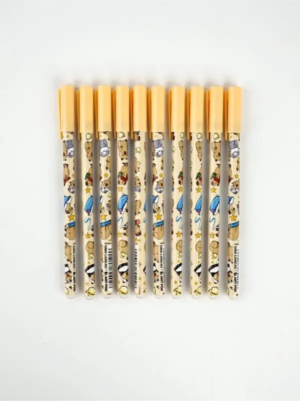 Ручка пластик пиши-стирай с колпачком "Капибара", синяя паста, гелевая 0,5 мм