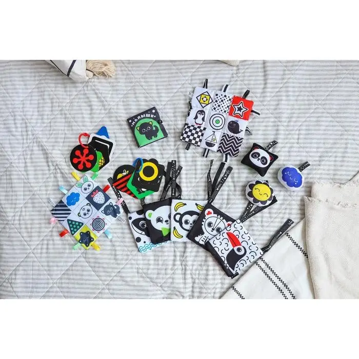 Петельки. Платочек - шуршалка по методике Г. Домана &laquo;Мои первые цвета&raquo;, 20х20см, Крошка Я