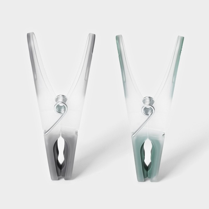 Набор прищепок бельевых Доляна, 20 шт, пластик, 8,4&times;1,6 см, цвет серо-зелёный