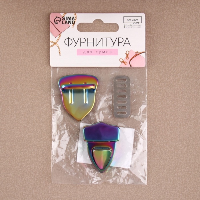 Застёжка для сумки, 3 &times; 4,2 см, цвет бензин