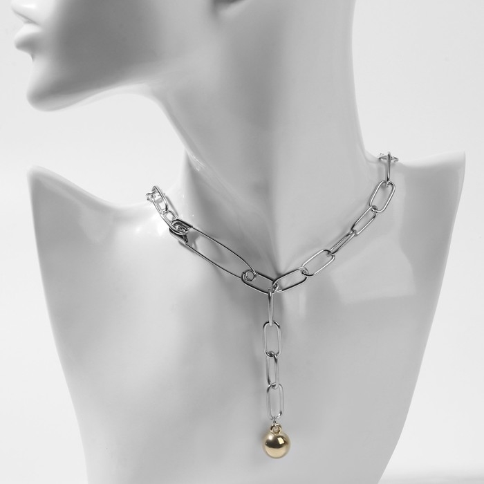 Кулон &laquo;Цепь&raquo; булавка с плетением, цвет серебро, L=45 см