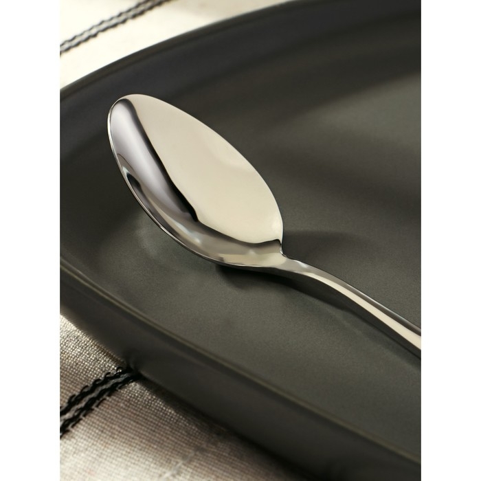 Ложка чайная из нержавеющей стали &laquo;Милано&raquo;, длина 15 см, толщина 1 мм, цвет серебряный