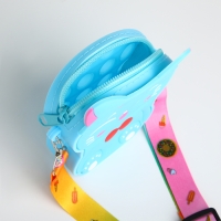 Сумка детская для девочки на молнии, цвет голубой