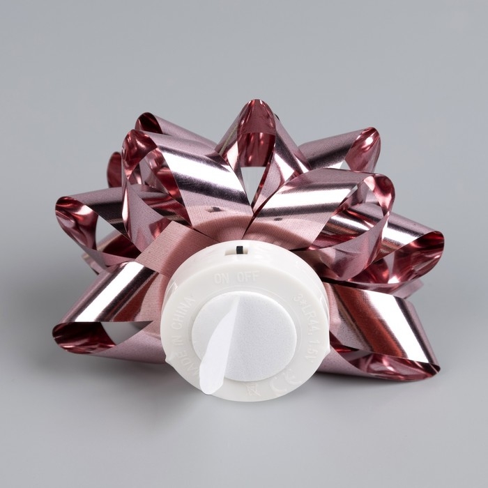 Светодиодная игрушка &laquo;Бант-звезда&raquo; 9 &times; 6 &times; 9 см, батарейки LR44х3 (в комплекте), свечение мульти, розовая