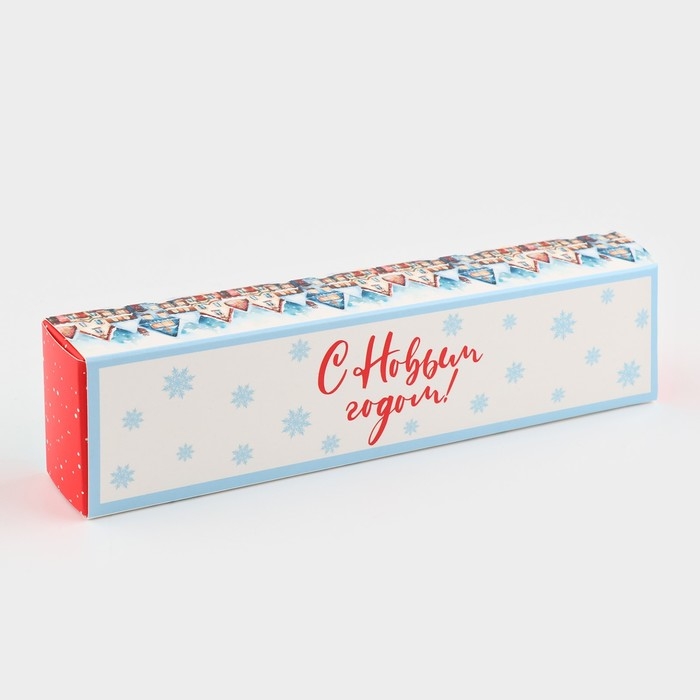 Коробка для конфет, кондитерская упаковка, 5 ячеек, &laquo;Снежный город&raquo;, 5 х 21 х 3.3 см, Новый год